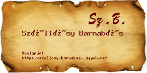 Szőllősy Barnabás névjegykártya